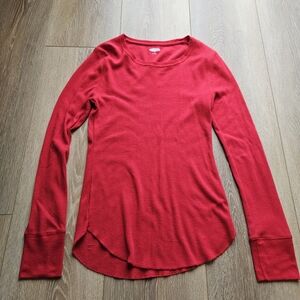 Old Navy Basic Red Long Sleeve Thermal Tee Shirt Tops | Medium